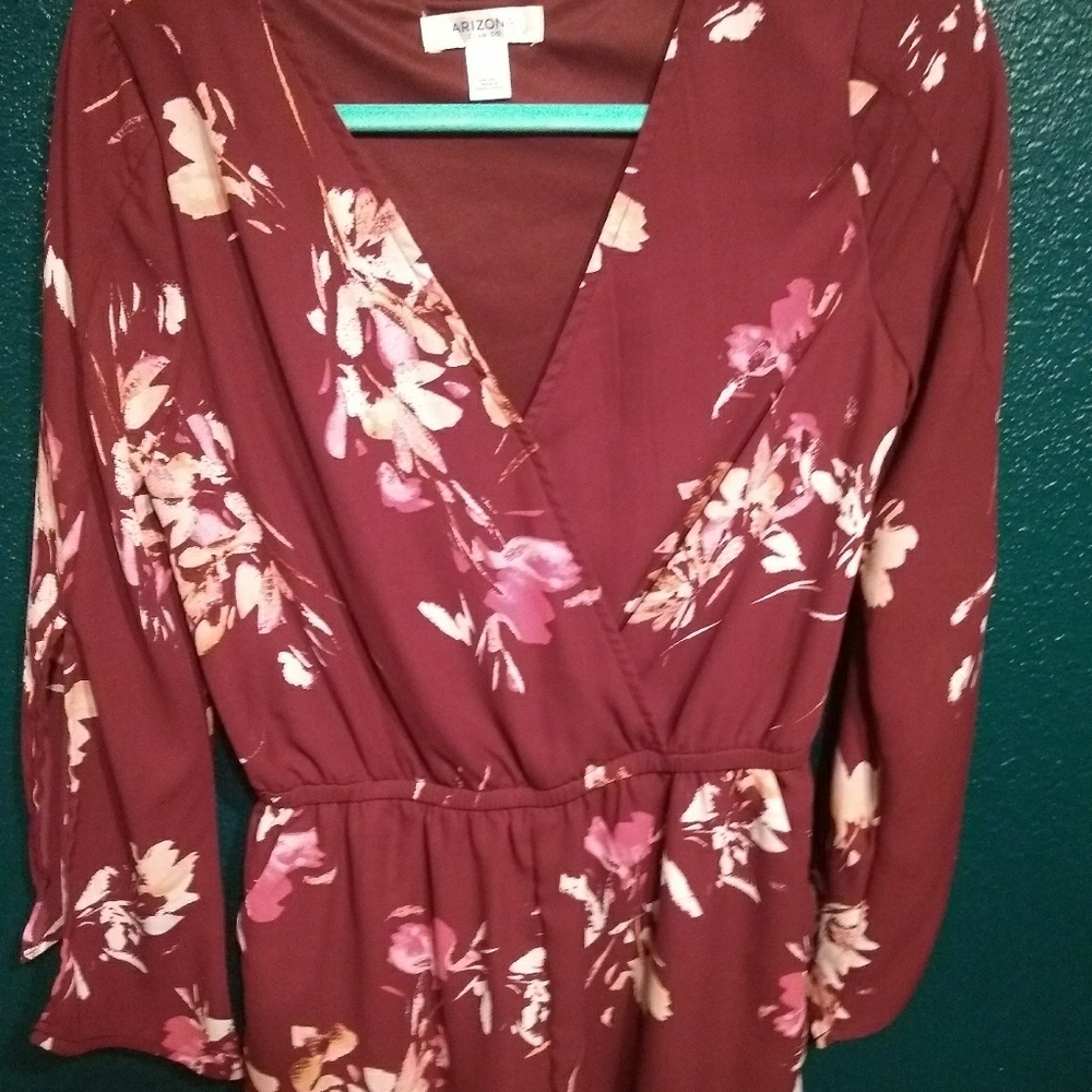 Floral long sleeve Romper shorts